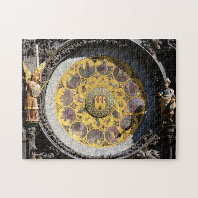 Prag & Orloj - Astronomisk klocka /Czechia Pussel (Horisontell)