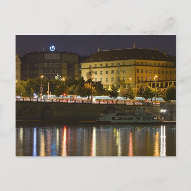 Prag på natten vykort (Framsida)