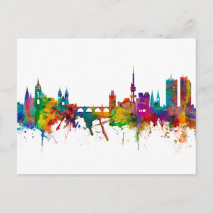 Prag (Praha) Tjeckien Skyline Vykort