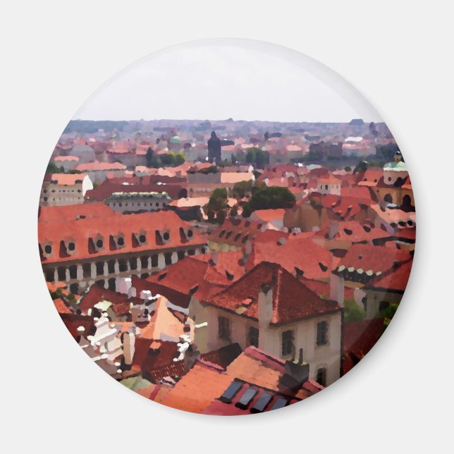 Prag Red Tak Magnet (Framsidan)