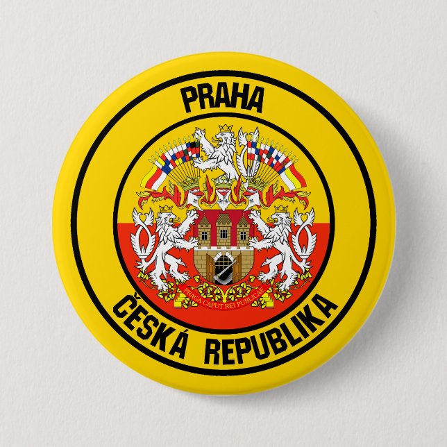 Prag Round Emblem Knapp (Framsida)