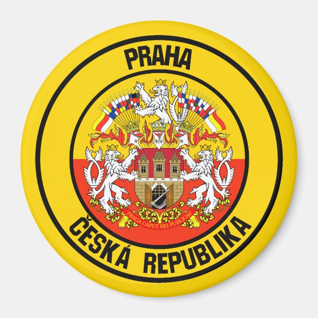 Prag Round Emblem Magnet (Framsidan)