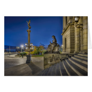 Prag Rudolfinum på natten Hälsningskort