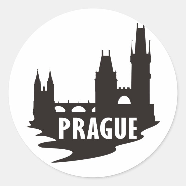 Prag Runt Klistermärke (Framsida)