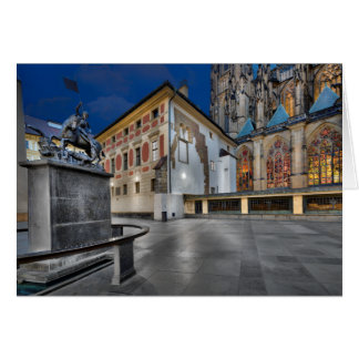 Prag St.Vitus-katedral på natten Hälsningskort