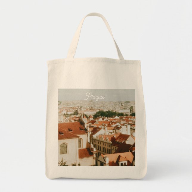 Prag stadsbilds souvenir tygkasse (Framsidan)
