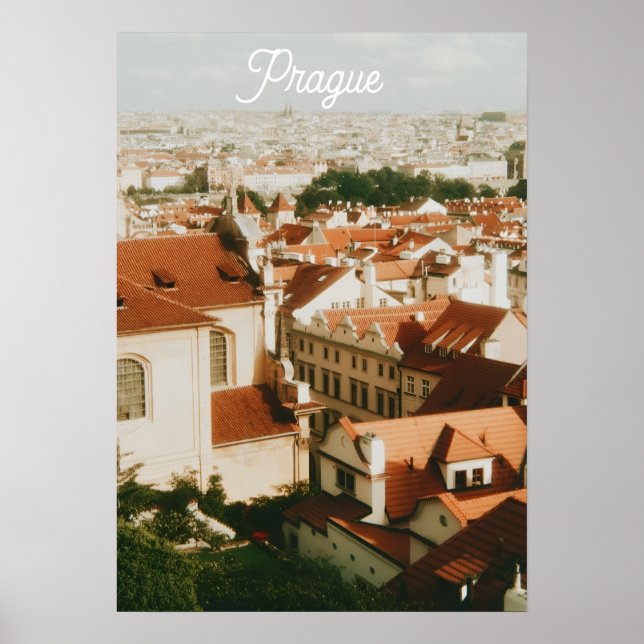 Prag Stadsscenariot Souvenir Poster (Framsidan)