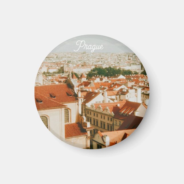 Prag Stadssilhuett Souvenir Magnet (Framsidan)
