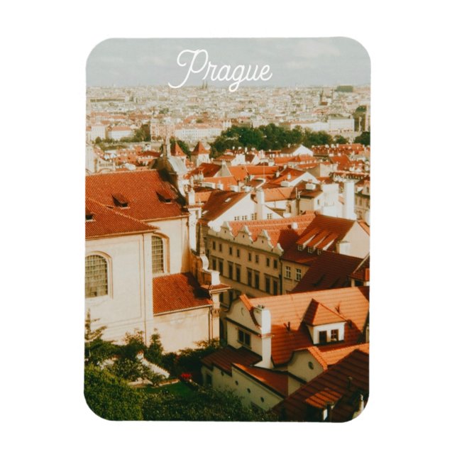 Prag Stadssiluett Souvenir Magnet (Vertikal)
