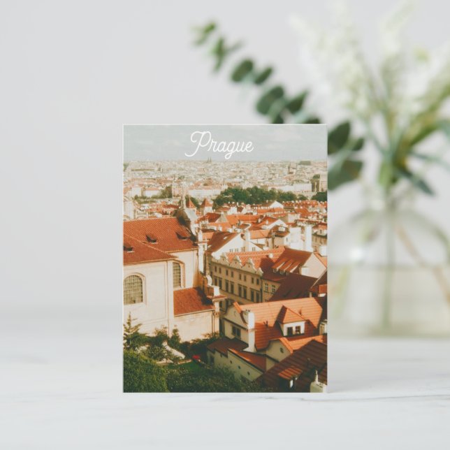 Prag Stadssiluett Souvenir Vykort (Stående Fram)