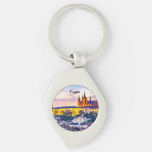 Prag Swirl Silverfärgad Nyckelring