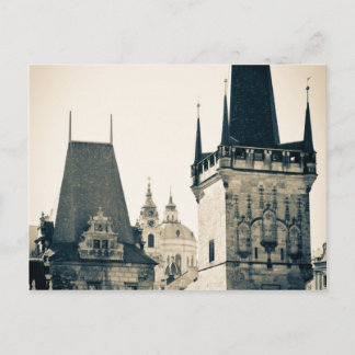 Prag, Tjeckien - Charles Bridge Torn Grind Vykort