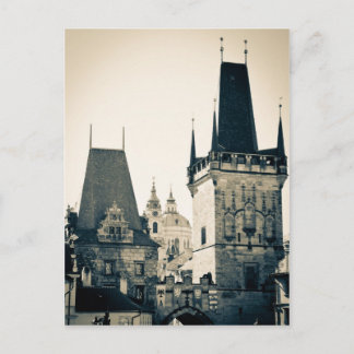 Prag, Tjeckien - Charles Bridge Torn Grind Vykort