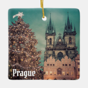 Prag Tjeckien Gamla staden Fotojul Julgransprydnad Keramik