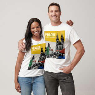 Prag Tjeckien Gamla Stan Bostadspanorama Collage T Shirt