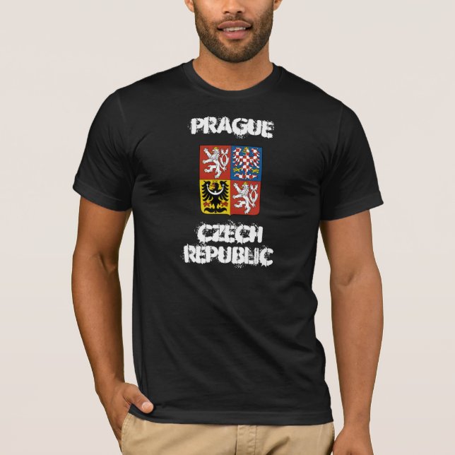 Prag, Tjeckien jackande arm Tee Shirt (Framsida)