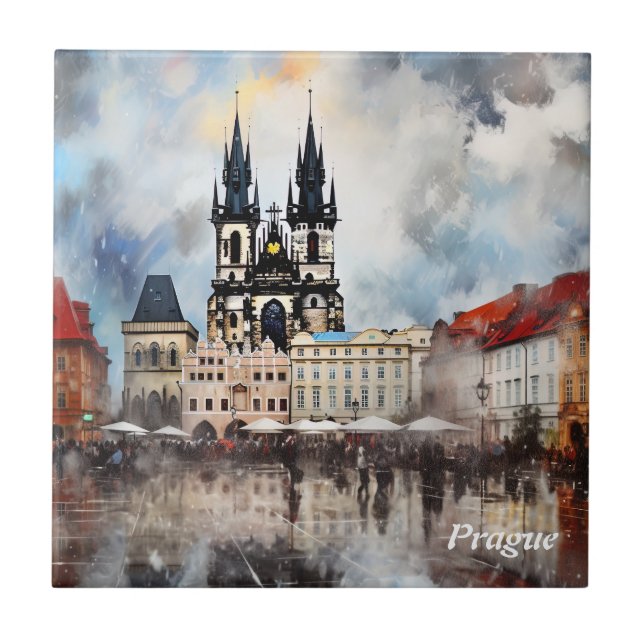 Prag, Tjeckien Kakelplatta (Framsidan)