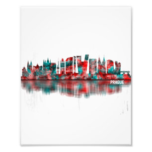 Prag Tjeckien Skyline Fototryck