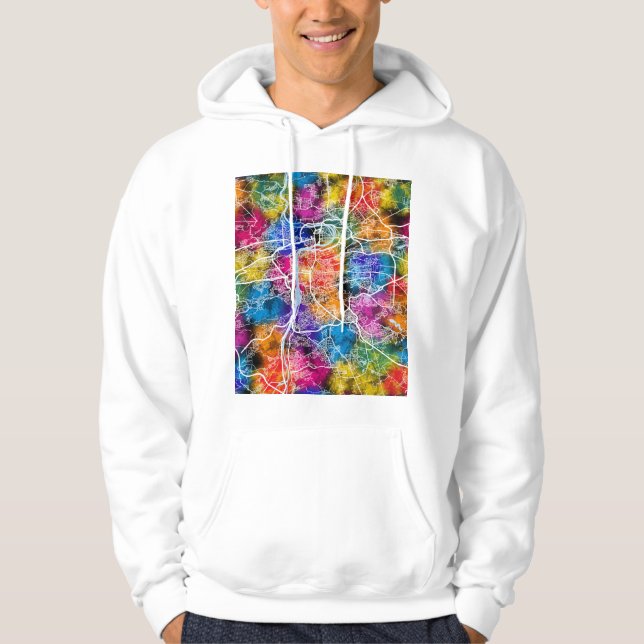 Prag Tjeckien Stadskarta Hoodie (Framsida)