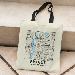 Prag, Tjeckien Stadskarta Tote Bag Tygkasse