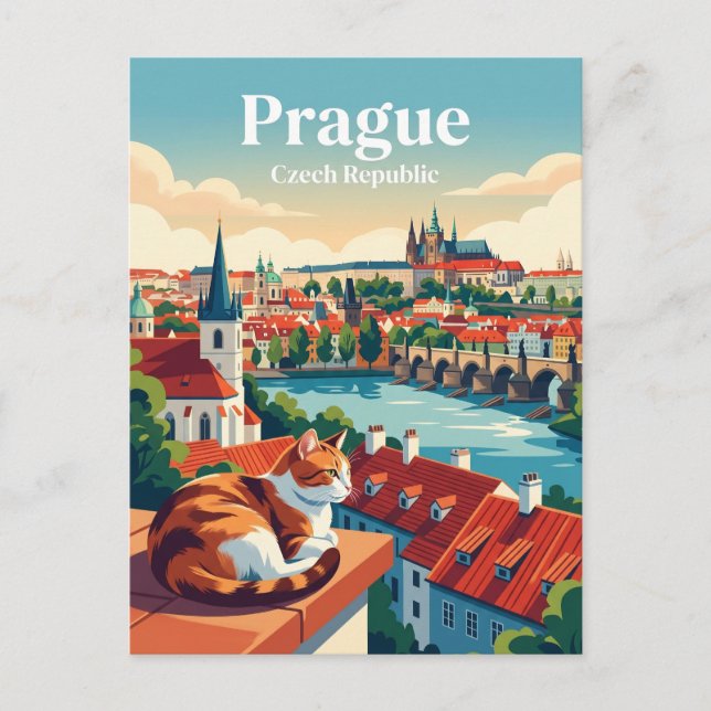 Prag Tjeckien Vykort (Framsida)