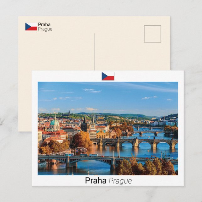 Prag - Tjeckien Vykort (Fram/baksida)