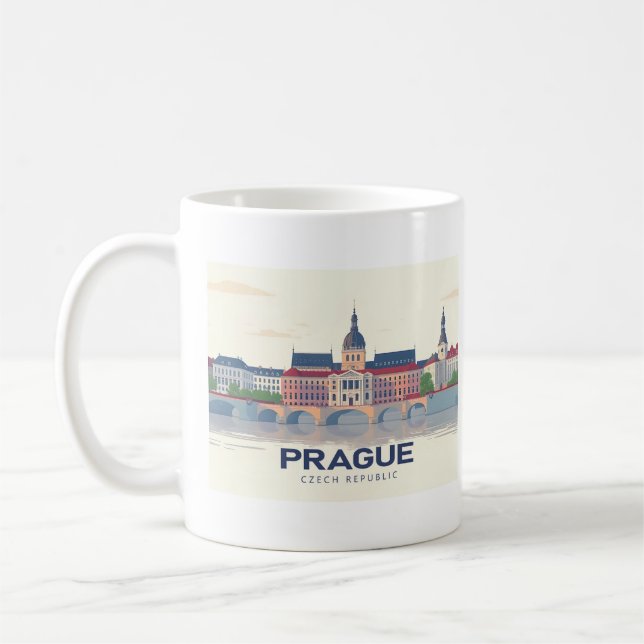 Prag Tjeckiska republiken Pastel Travel Kaffemugg (Vänster)