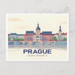 Prag Tjeckiska republiken Pastel Travel Vykort