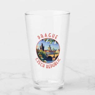 Prag Tjeckiska republiken Retro Distress Circle Glaskopp