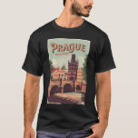 Prag Tjeckiska republiken Travel Art Vintage T Shirt<br><div class="desc">Träningskonstruktion för Prag-retrovektor. Prag,  Tjeckiens huvudstad,  är knuten till floden Vltava. Det är känt för sitt gamla torget.</div>
