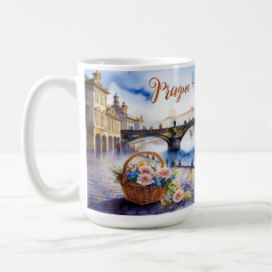 Prag - Tjeckiska republiken Watercolor Sketch Kaffemugg