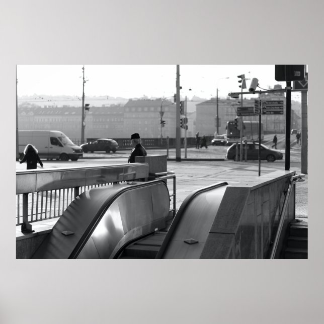 Prag Urban Noir: Escalator Light Poster (Framsidan)