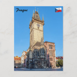 Prag utsikt över astronomiska klockan vykort