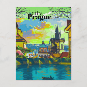 Prag vackra konst vykort Vintage rese dekoration