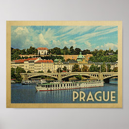 Prag Vintage resor Poster