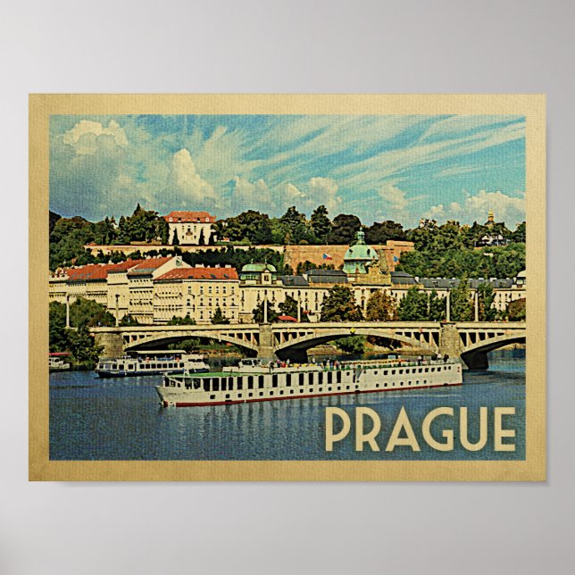Prag Vintage resor Poster (Framsidan)