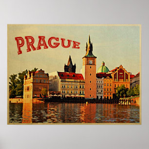 Prag Vintage resor Poster