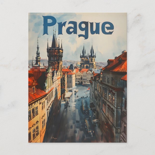 Prag-Vintagen Vykort (Framsida)