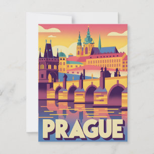 Prag-vintagen Vykort