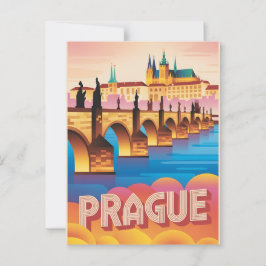 Prag-vintagen Vykort