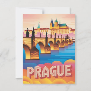 Prag-vintagen Vykort