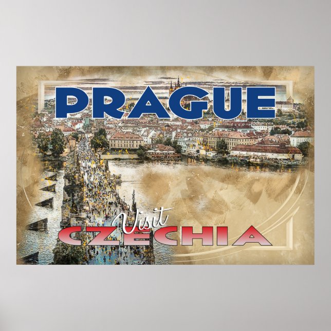 Prag Visit Czechia Poster (Framsidan)
