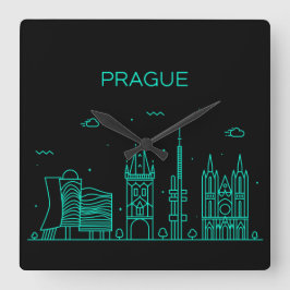 Prag vyline fyrkantig klocka