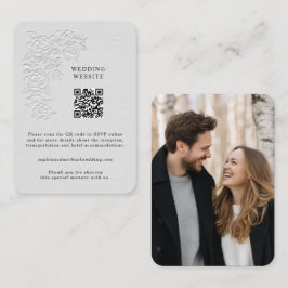 Prägla vita rosor kuvertkort tilläggskort