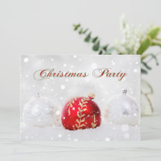 Präglad inbjudan till Baubles-partiet i Snö