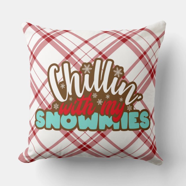 Präglad jul Pillow Chillin med mina Snommies Kudde (Framsida)