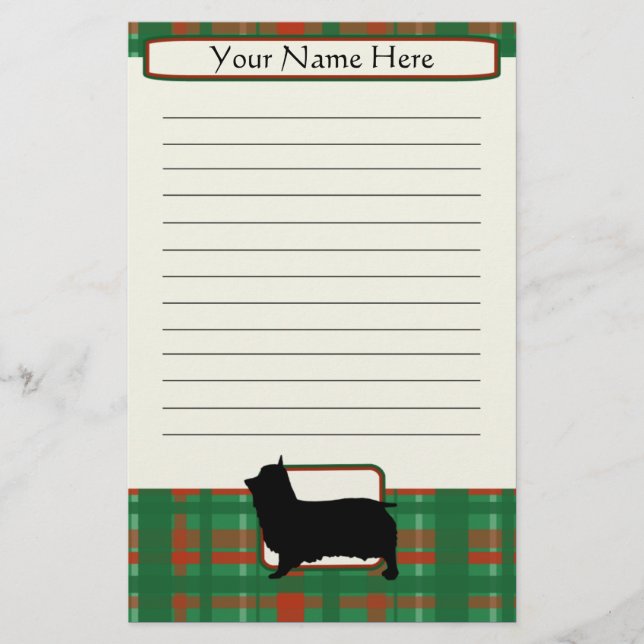 Präglad jul, Silky Terrier Stationery Brevpapper (Framsida)