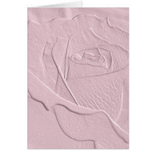 Präglad mjuk rosa ros hälsningskort