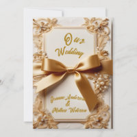 "Präglar Blommig Bröllopsinbjudan Satinband"