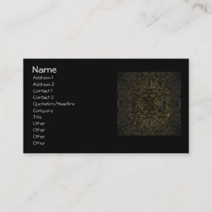 Präglat Lookguld på svart blommigt Visitkort